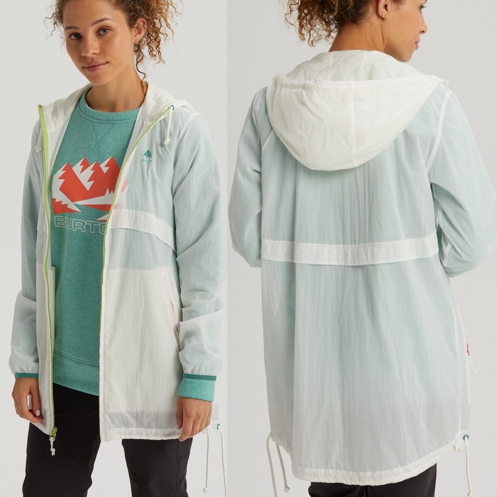 Burton Hazlett Packable Rain Jacket Womens Size XL‎ Water Resistant White Light